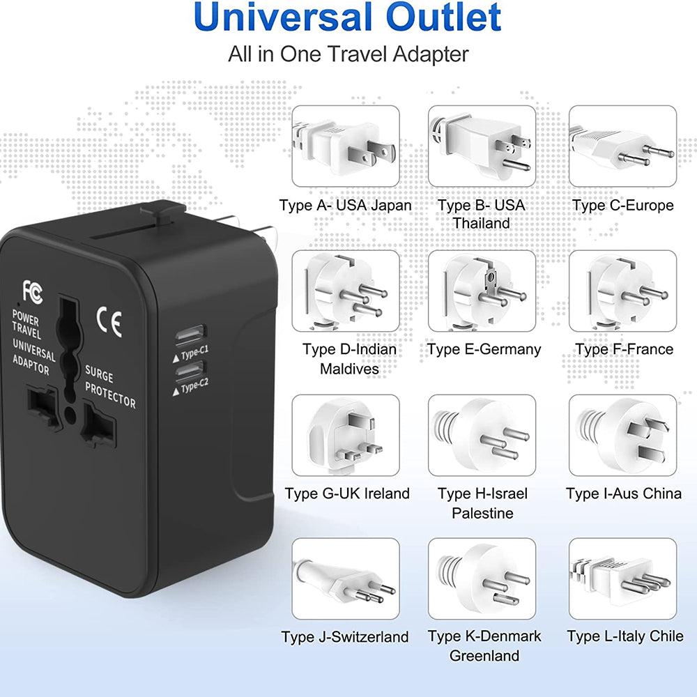 Incarcator Retea Techsuit HHT202-2C Travel, 15W, 3A, 2 x USB-C, Alb