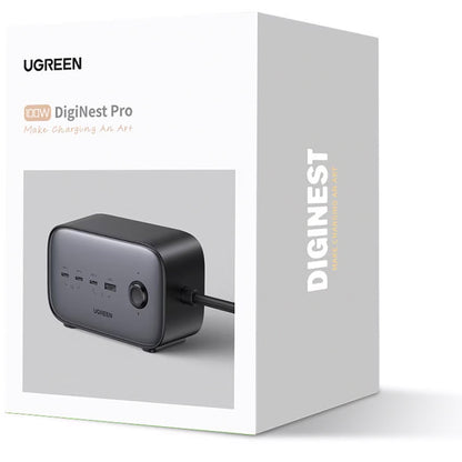 Prelungitor UGREEN CD270, 2 x Schuko, Gri