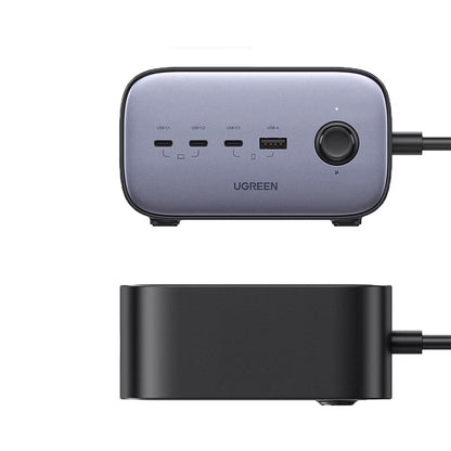 Prelungitor UGREEN CD270, 2 x Schuko, Gri