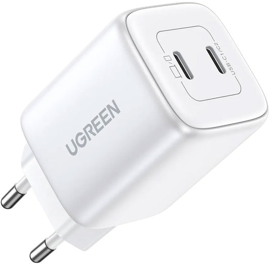 Incarcator Retea UGREEN CD294, 45W, 3A, 2 x USB-C, Alb