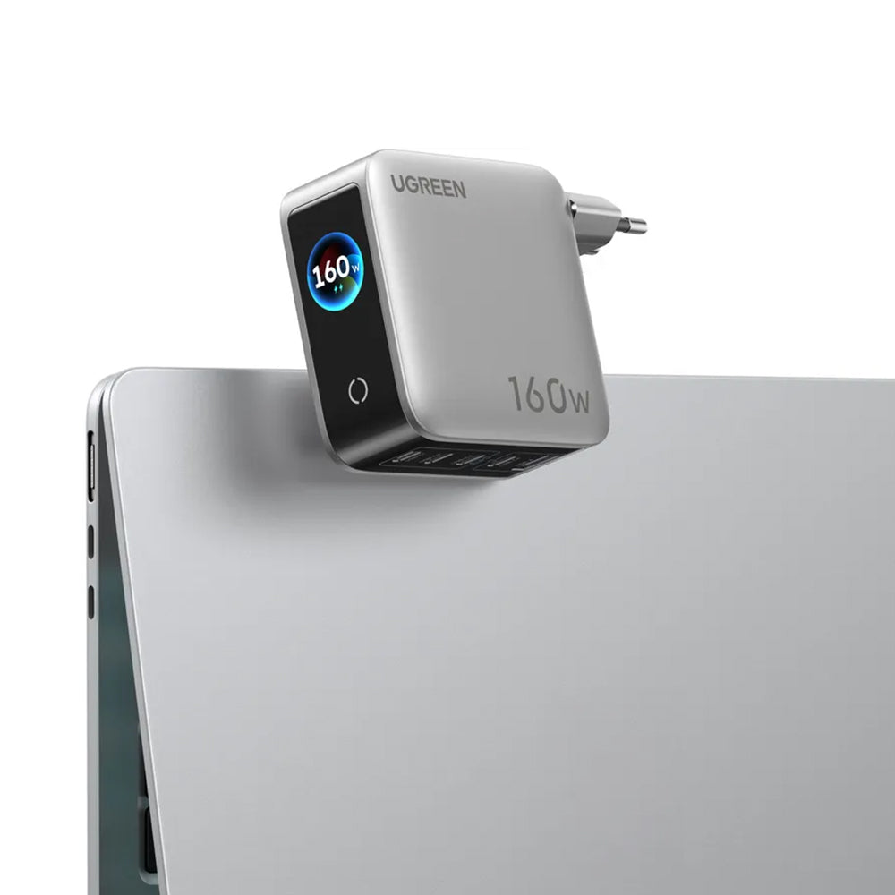 Incarcator Retea UGREEN Nexode Pro X774 (65637B) Display, 160W, 5A, 1 x USB-A - 4 x USB-C, Gri