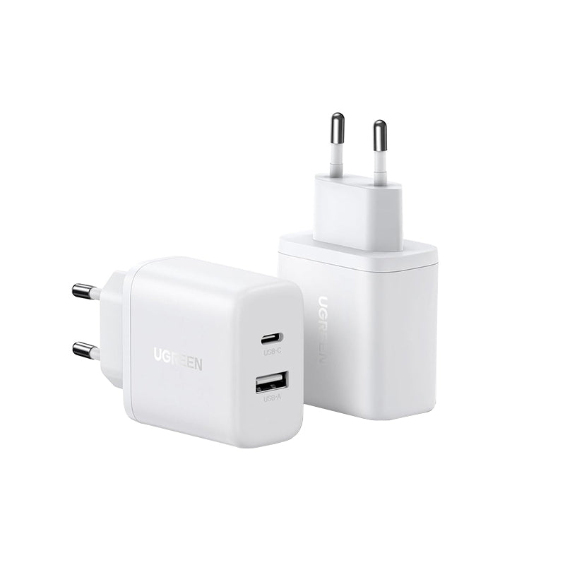 Incarcator Retea UGREEN X227, 20W, 3A, 1 x USB-A - 1 x USB-C, Alb