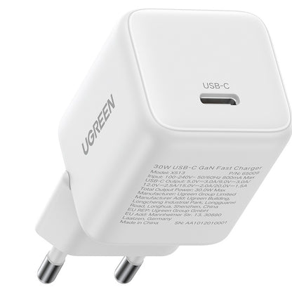 Incarcator Retea UGREEN X513, 30W, 3A, 1 x USB-C, Alb