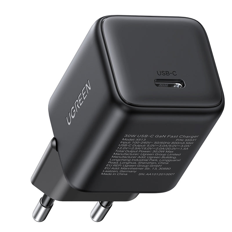 Incarcator Retea UGREEN X513, 30W, 3A, 1 x USB-C, Negru
