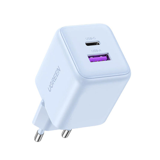 Incarcator Retea UGREEN X516, 30W, 3A, 1 x USB-A - 1 x USB-C, Albastru