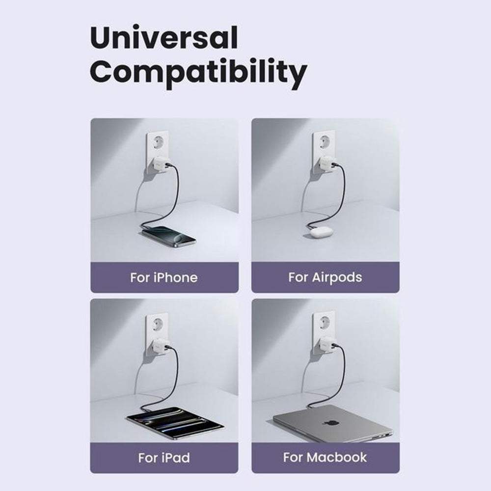 Incarcator Retea UGREEN X516, 30W, 3A, 1 x USB-A - 1 x USB-C, Albastru