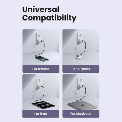 Incarcator Retea UGREEN X516, 30W, 3A, 1 x USB-A - 1 x USB-C, Albastru