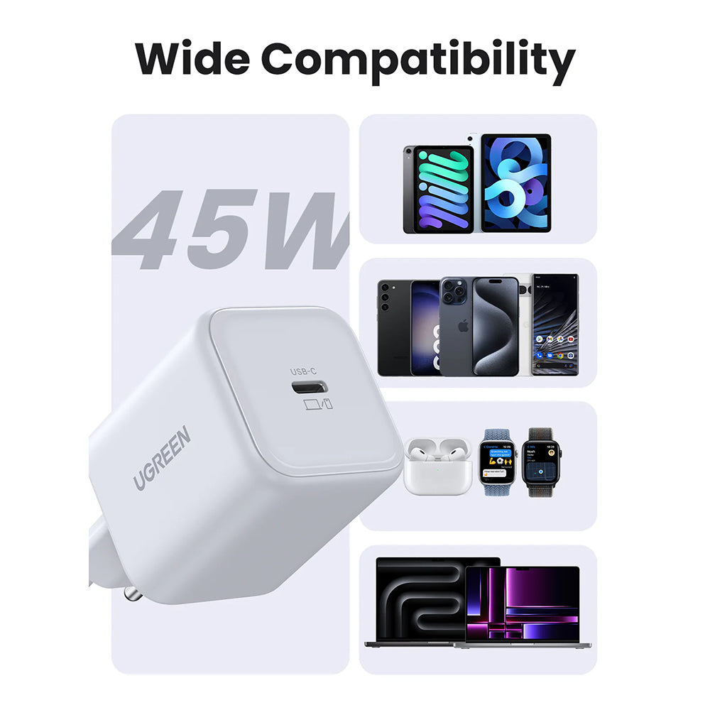 Incarcator Retea UGREEN X524 (65052), 45W, 3A, 1 x USB-C, Negru