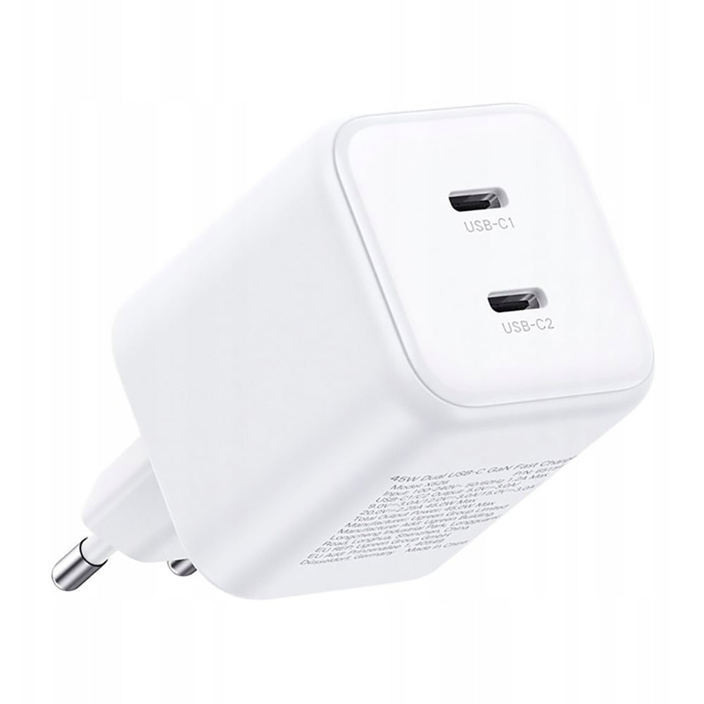 Incarcator Retea UGREEN X526 (65154), 45W, 3A, 2 x USB-C, Alb
