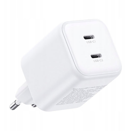 Incarcator Retea UGREEN X526 (65154), 45W, 3A, 2 x USB-C, Alb