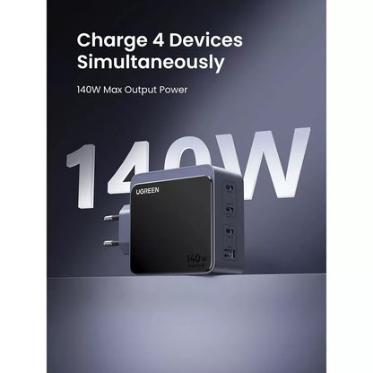 Incarcator Retea UGREEN X570 Nexode S, 140W, 5A, 1 x USB-A - 3 x USB-C, Gri