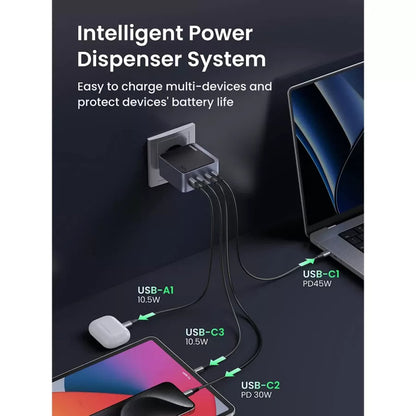 Incarcator Retea UGREEN X570 Nexode S, 140W, 5A, 1 x USB-A - 3 x USB-C, Gri