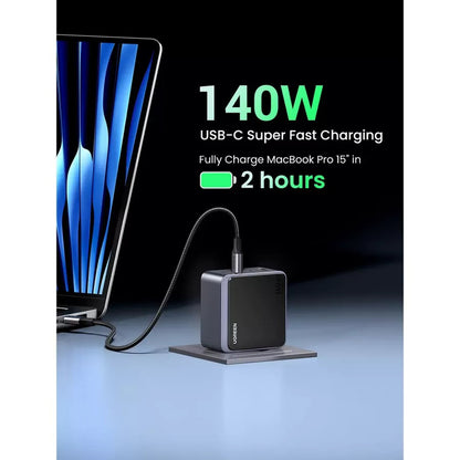 Incarcator Retea UGREEN X570 Nexode S, 140W, 5A, 1 x USB-A - 3 x USB-C, Gri