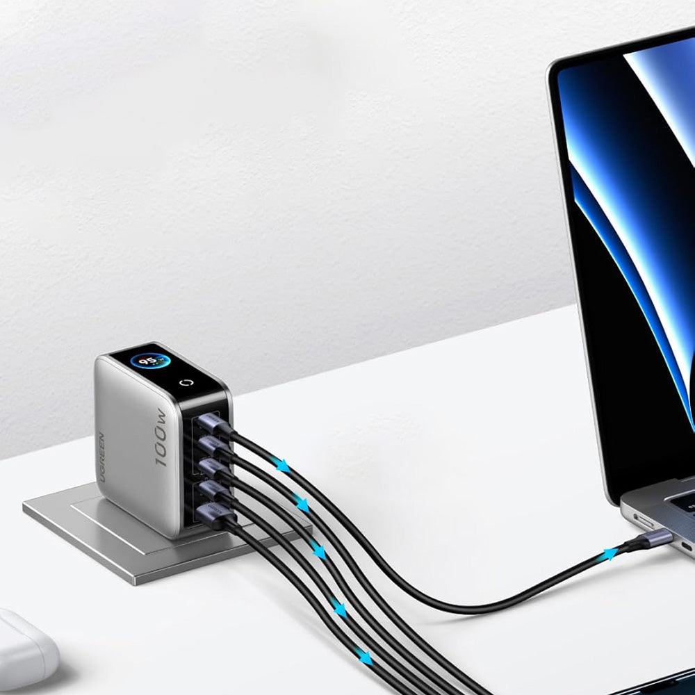 Incarcator Retea UGREEN X773 (65620B), 100W, 1 x USB-A - 4 x USB-C, Gri