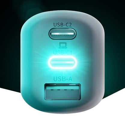 Incarcator Retea 3MK HyperCharger, 65W, 5A, 1 x USB-A - 2 x USB-C, Alb