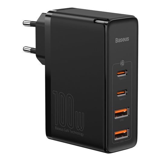 Incarcator Retea Baseus GaN2 Pro, 100W, 5A, 2 x USB-A - 2 x USB-C, Negru CCGAN2P-L01