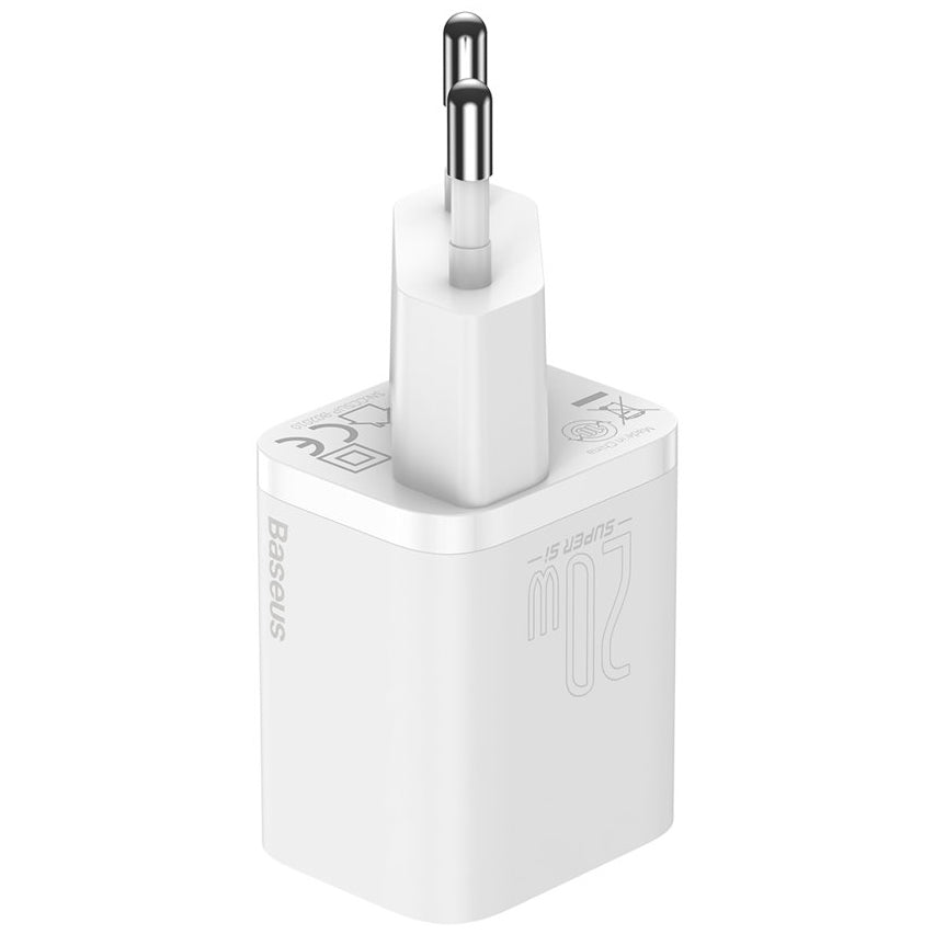 Incarcator Retea Baseus Super Si, 20W, 3A, 1 x USB-C, Alb CCSUP-B02