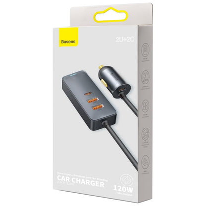 Ładowarka samochodowa Baseus Share Together, 120 W, 3 A, 2 x USB-A - 2 x USB-C, szara CCBT-A0G