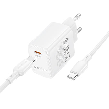 Incarcator Retea Cu Cablu USB-C Borofone BN28 Fuente, 30W, 3A, 1 x USB-C, Alb