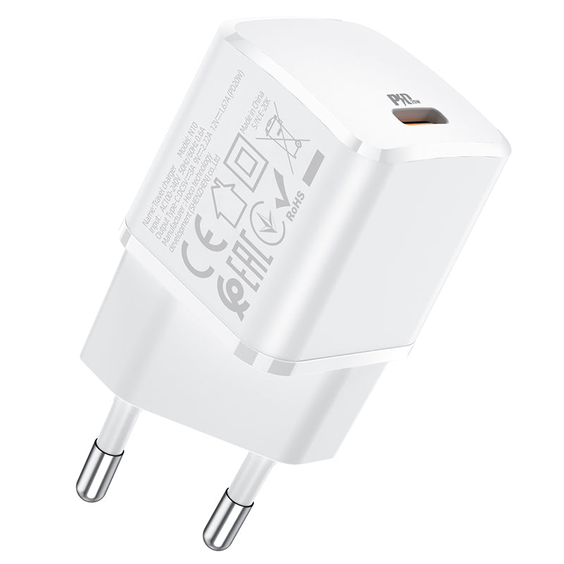 Incarcator Retea HOCO N10, 20W, 3A, 1 x USB-C, Alb