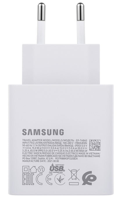 Incarcator Retea Samsung EP-TA865W, 65W, 3.25A, 1 x USB-C, Alb GP-PTU020SODWQ