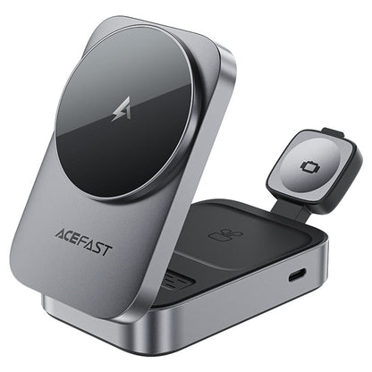 Incarcator Retea Wireless Acefast E22 3in1, 22.5W, 1.67A, Gri