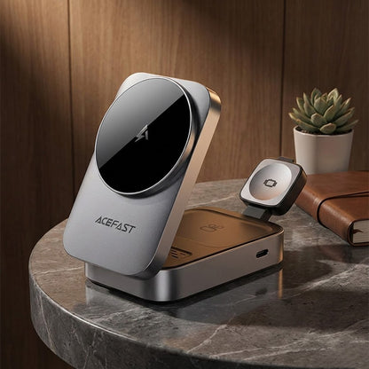 Incarcator Retea Wireless Acefast E22 3in1, 22.5W, 1.67A, Gri