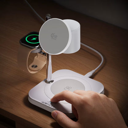 Incarcator Retea Wireless Acefast E39 3in1, 32.5W, Alb