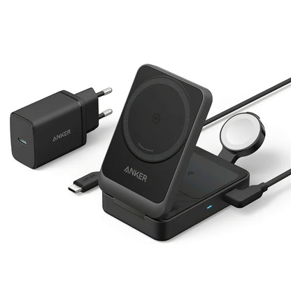Incarcator Retea Wireless Anker MagGo 3in1, 15W, 1.67A, Negru, Resigilat B2557311