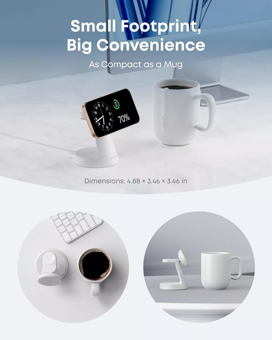 Incarcator Retea Wireless Anker MagGo 3in1, 15W, 1.67A, Alb B25M4G21