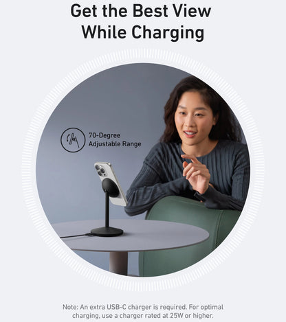 Incarcator Retea Wireless Anker MagGo Stand, 15W, 1.67A, Negru A25X1H11