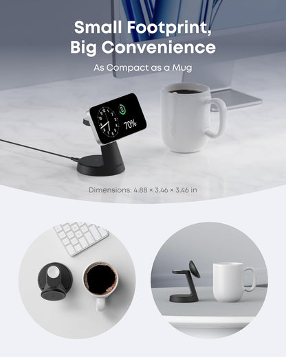 Incarcator Retea Wireless Anker MagGo 3in1, 15W, 1.67A, Negru B25M4G11