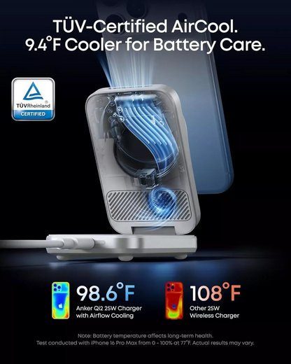 Incarcator Retea Wireless Anker Prime MagGo 3in1, 25W, Alb B25N1G21