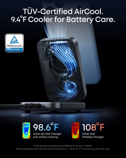 Incarcator Retea Wireless Anker Prime MagGo 3in1, 25W, Negru A25N1