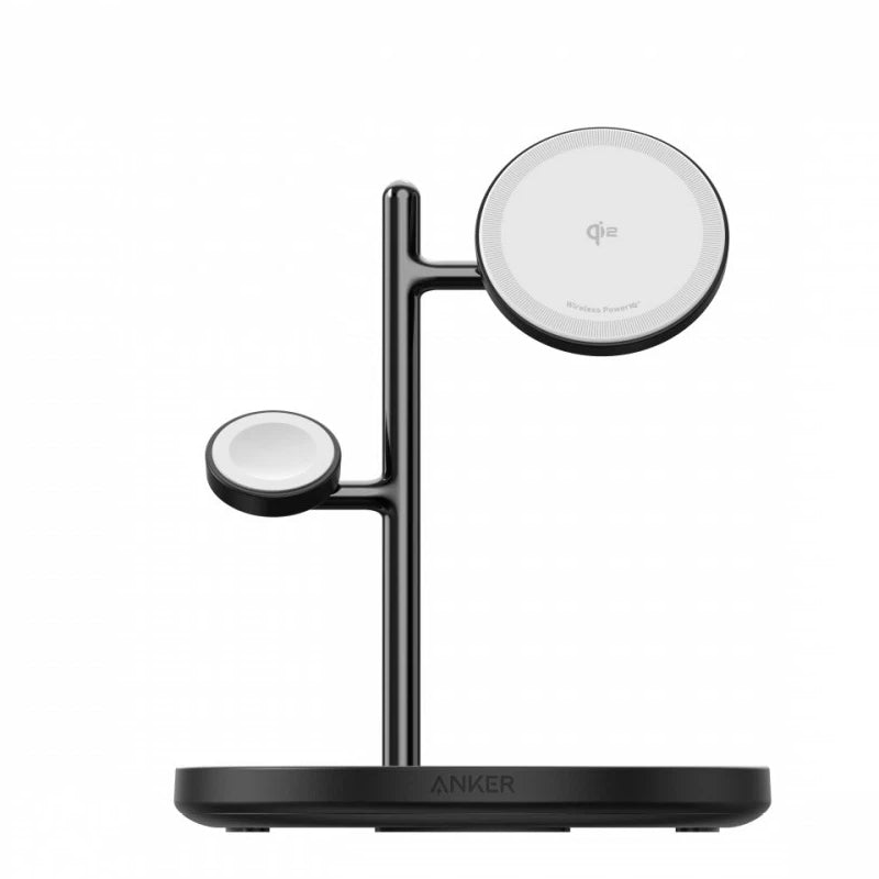 Incarcator Retea Wireless Anker MagGo 3in1, 25W, 1.67A, Negru B25M3311