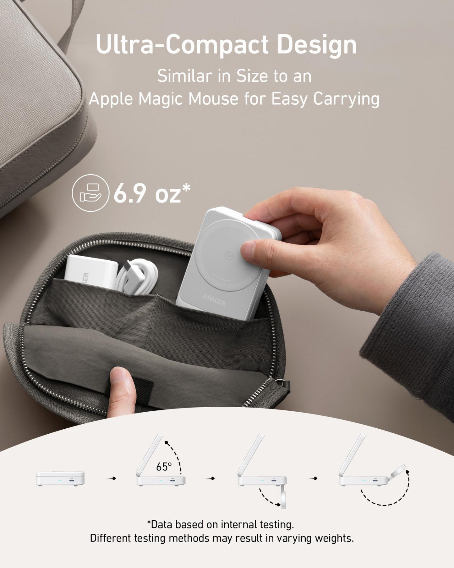 Incarcator Retea Wireless Anker MagGo 3in1, 15W, 1.67A, Alb B2557321