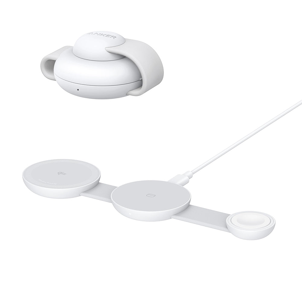 Incarcator Retea Wireless Anker MagGo 3in1, 15W, 1.67A, Alb B25M8H21