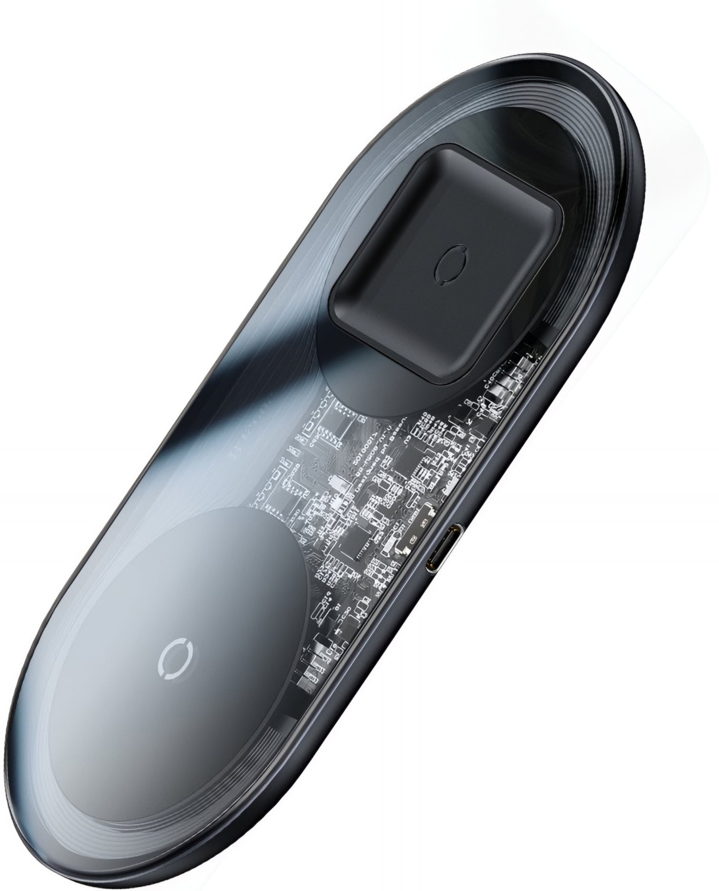 Incarcator Retea Wireless Baseus Simple 2in1, 15W, 1.67A, Transparent WXJK-A01