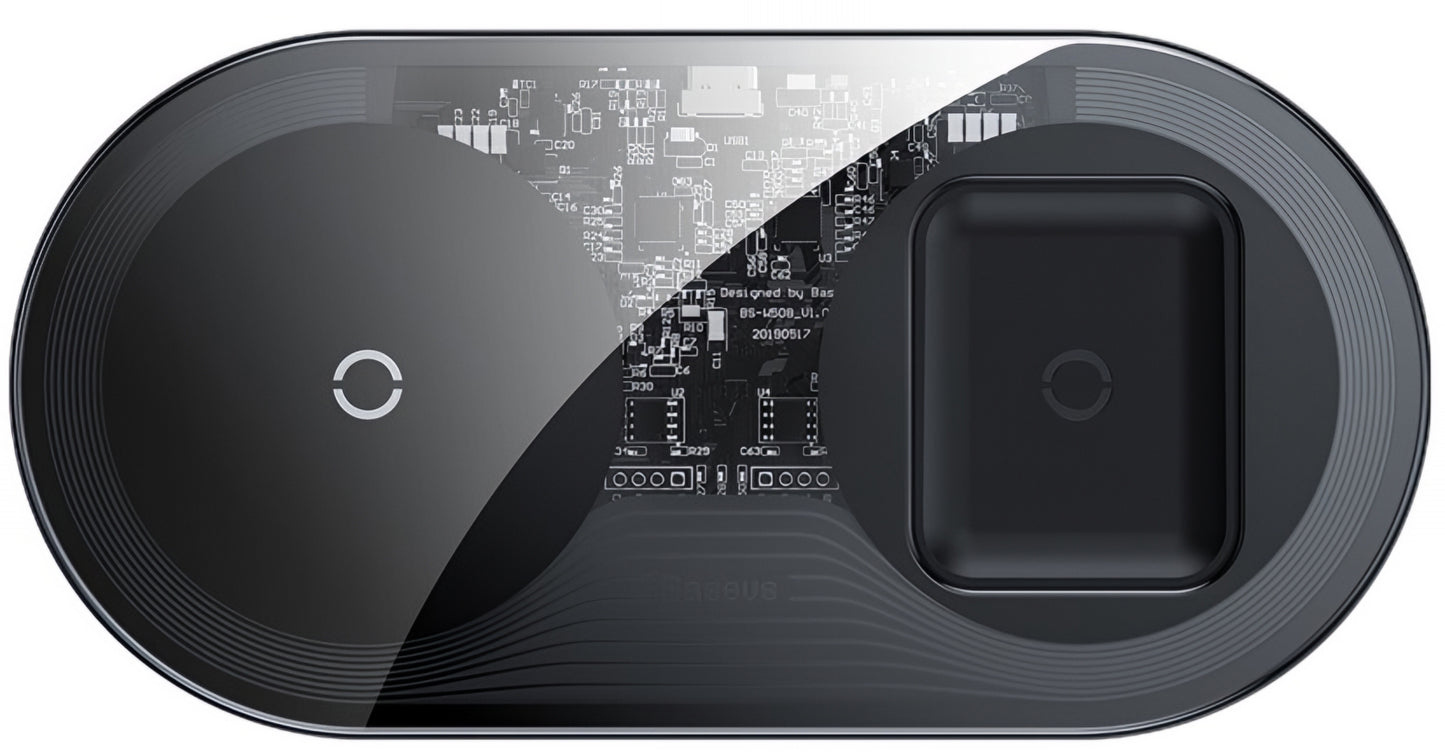 Incarcator Retea Wireless Baseus Simple 2in1, 15W, 1.67A, Transparent WXJK-A01