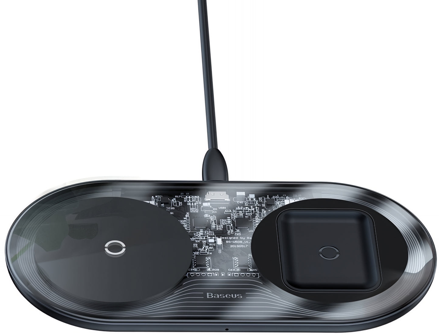 Incarcator Retea Wireless Baseus Simple 2in1, 15W, 1.67A, Transparent WXJK-A01