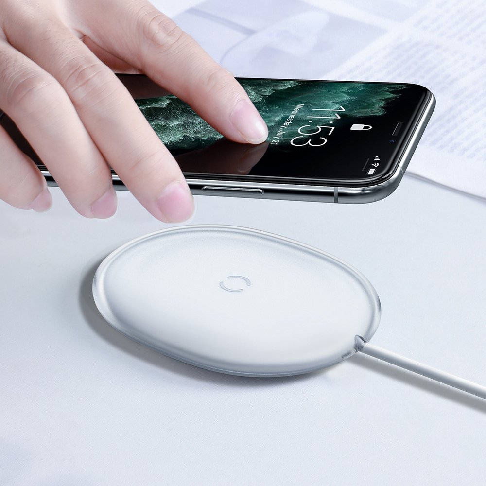 Incarcator Retea Wireless Baseus Jelly, 15W, 1.67A, Alb WXGD-02