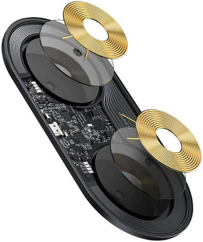 Incarcator Retea Wireless Baseus Simple 2in1, 15W, 1.67A, Transparent WXJK-A01