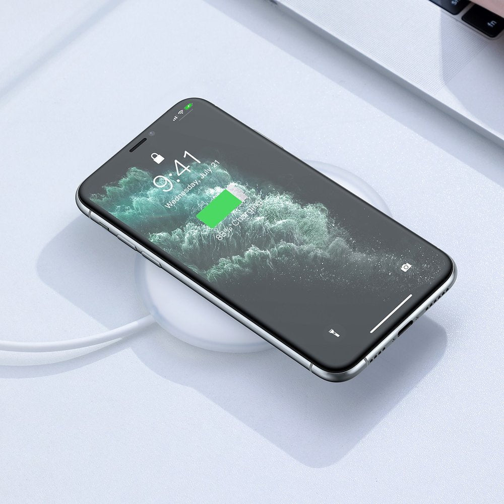 Incarcator Retea Wireless Baseus Jelly, 15W, 1.67A, Alb WXGD-02