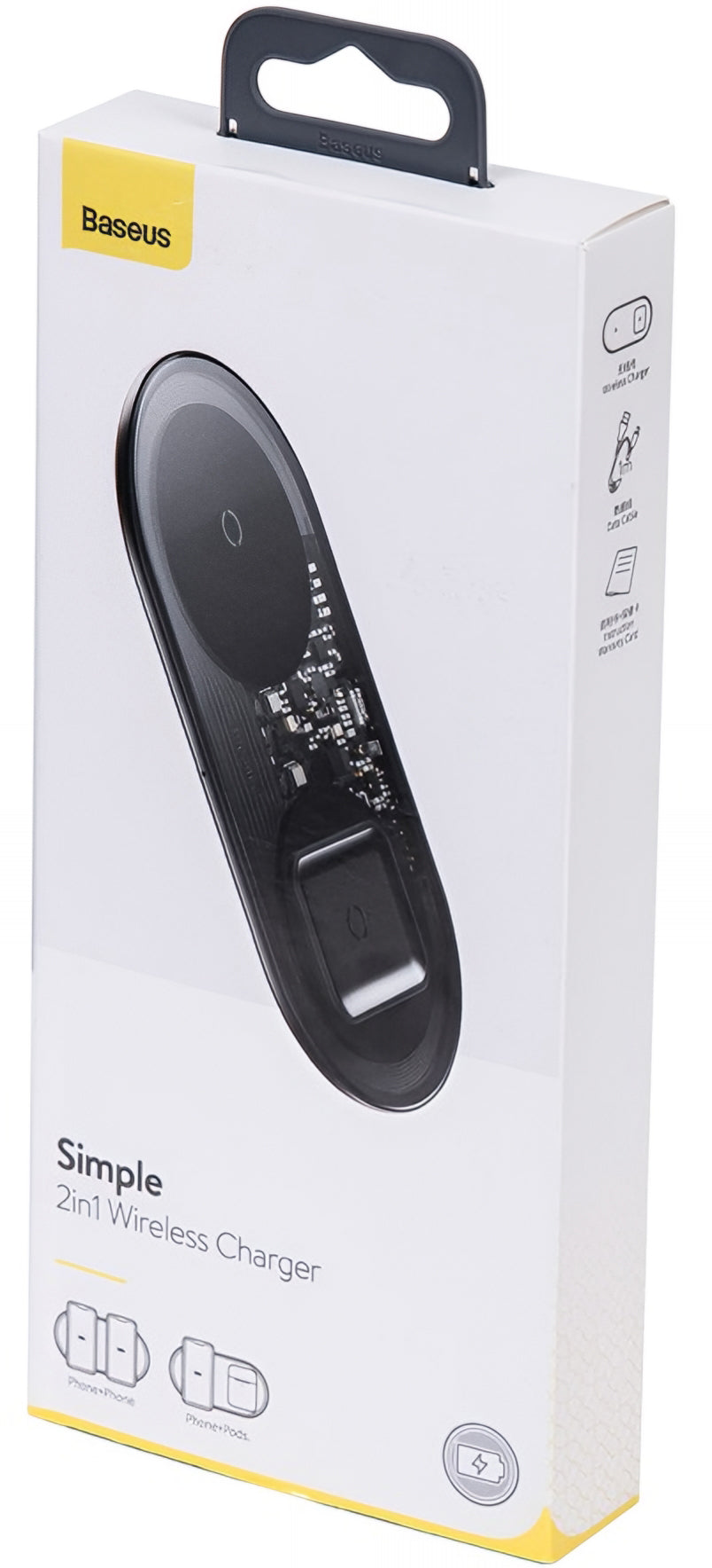 Incarcator Retea Wireless Baseus Simple 2in1, 15W, 1.67A, Transparent WXJK-A01