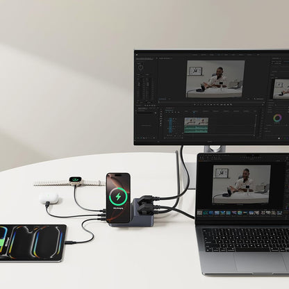 Incarcator Statie Baseus Nomos ND11 QI 6in1, 67W, 3.35A, 1 x USB-A - 2 x USB-C - 2 x Schuko, Negru P80015804213-00