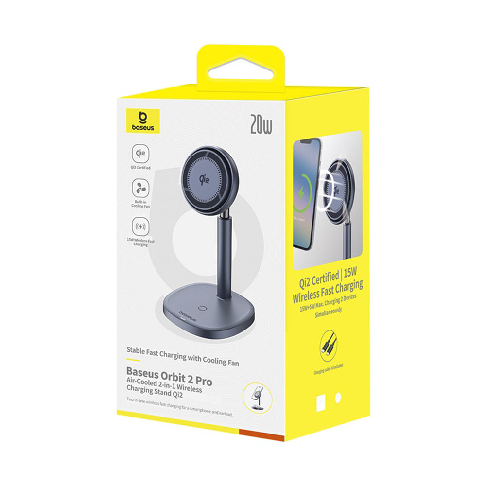 Incarcator Retea Wireless Baseus Orbit 2 Pro 2in1, 20W, 1.67A, Gri P10273500813-00