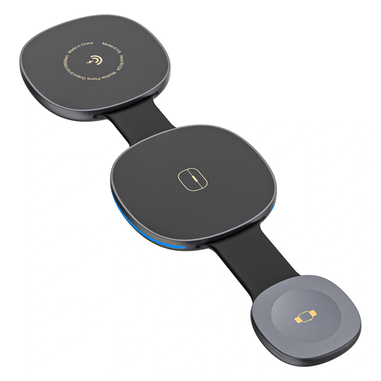 Incarcator Retea Wireless Dudao A11S 3in1, 15W, Negru