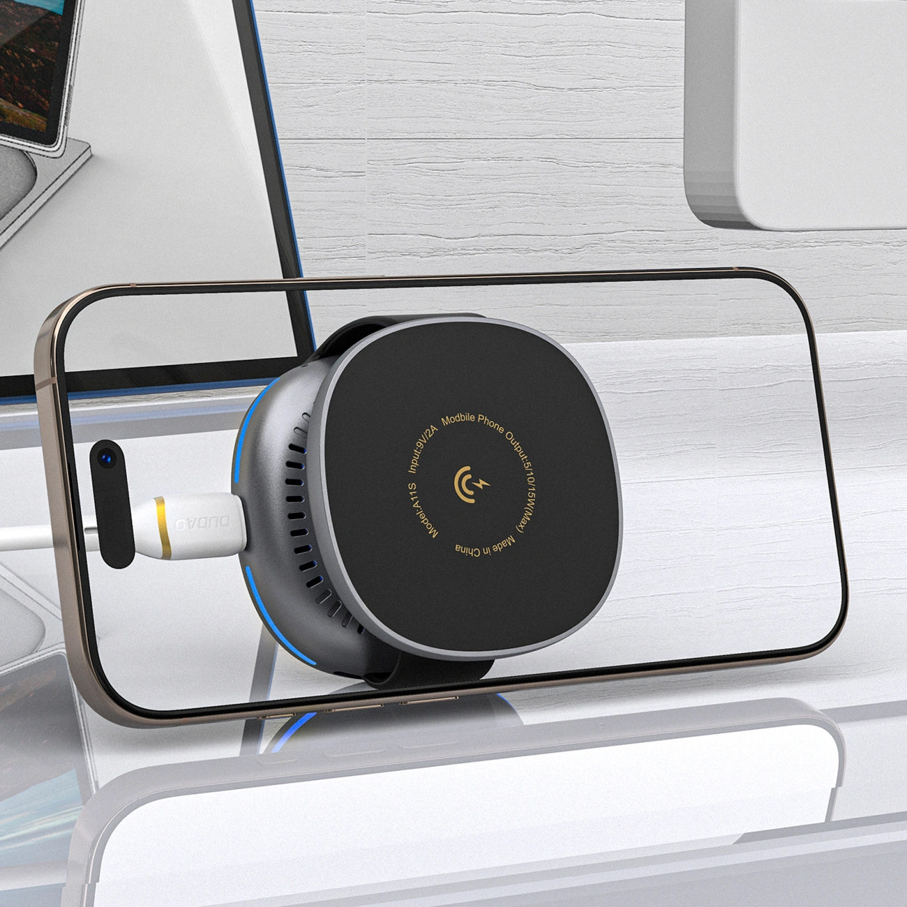 Incarcator Retea Wireless Dudao A11S 3in1, 15W, Negru