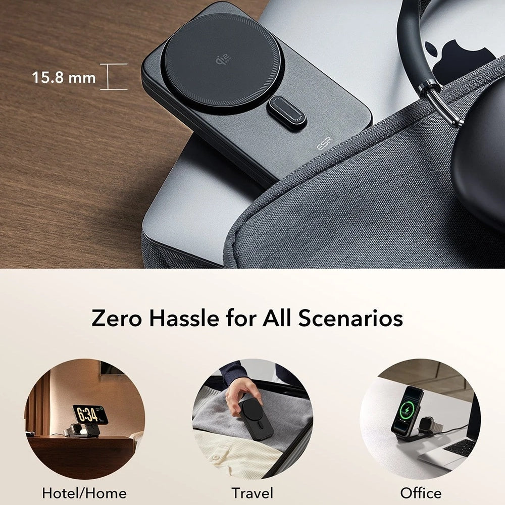 Incarcator Retea Wireless ESR CryoBoost 3in1, 25W, Negru