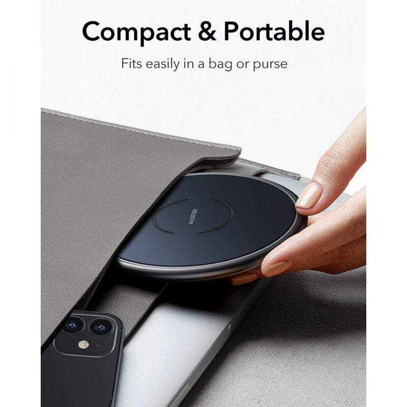 Incarcator Retea Wireless ESR Halolock, 10W, 1.1A, Albastru